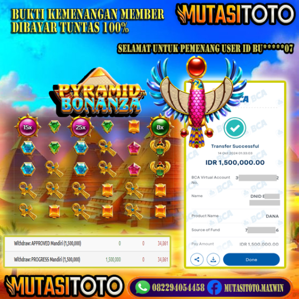 BUKTI KEMENANGAN PYRAMID BONANZA