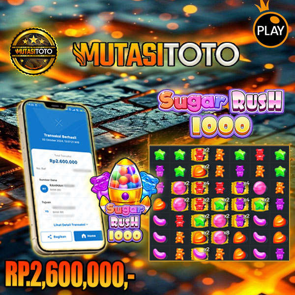 BUKTI KEMENANGAN DI SUGAR RUSH 1000 02-Oct 2024