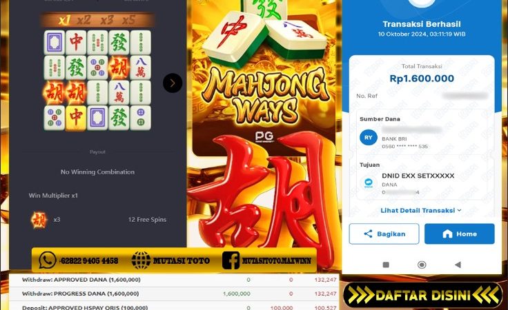 BUKTI MENANG JUTAAN LEBIH MUDAH – MAHJONG WAYS